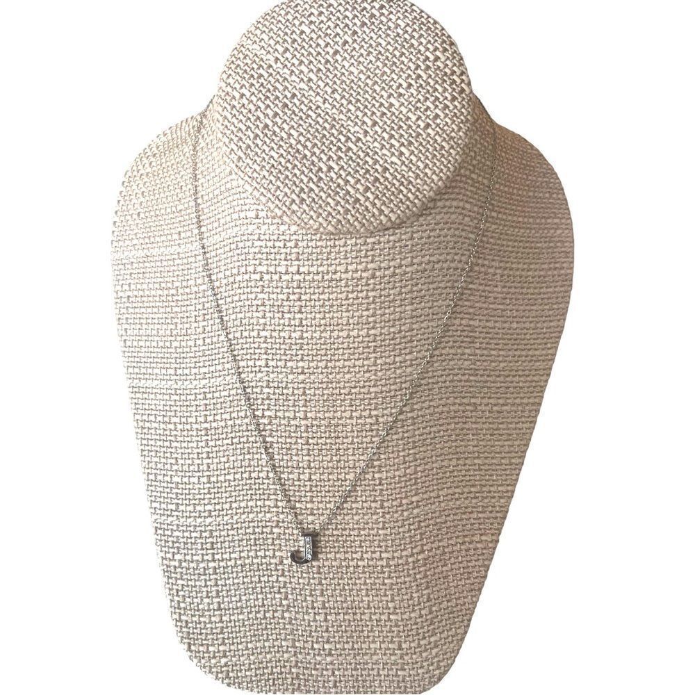 NWT Stainless Steel Silver  Initial Necklace Letter J